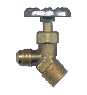 3/8 x 3/4" Brass Male 45° SAE Flare - Male NPT 45° Angle Valve   1054-6E