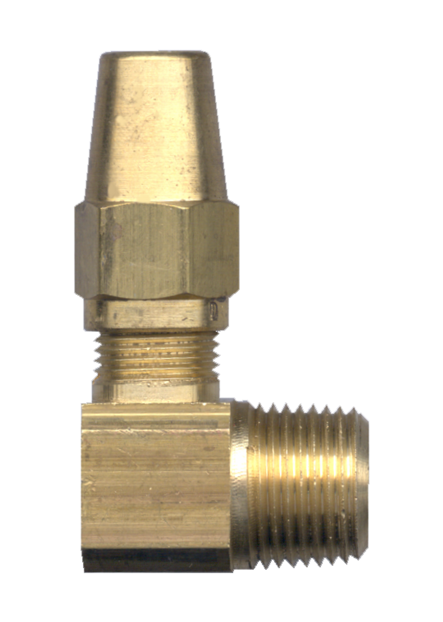 1/2 x 3/8" Brass DOT Metal Line Compression - Male NPT 90° Elbow  1169-8C