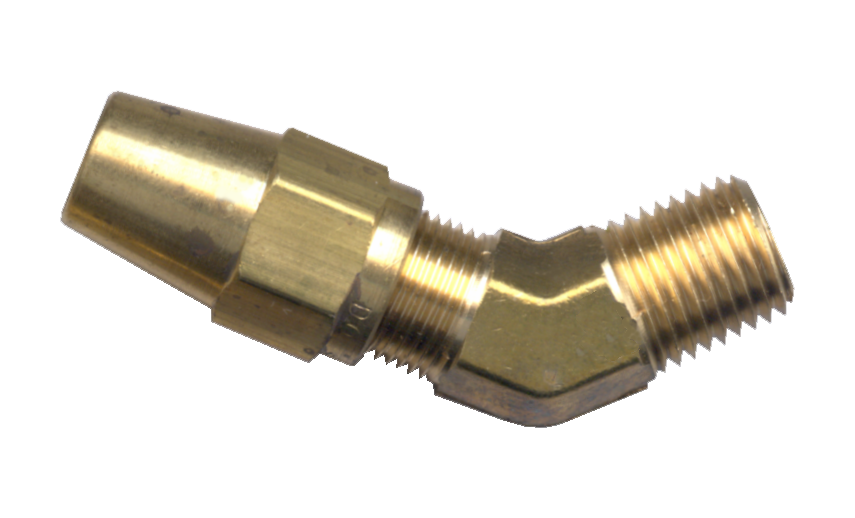 3/8 x 3/8" Brass DOT Metal Line Compression - Male NPT 45° Elbow  1174-6C