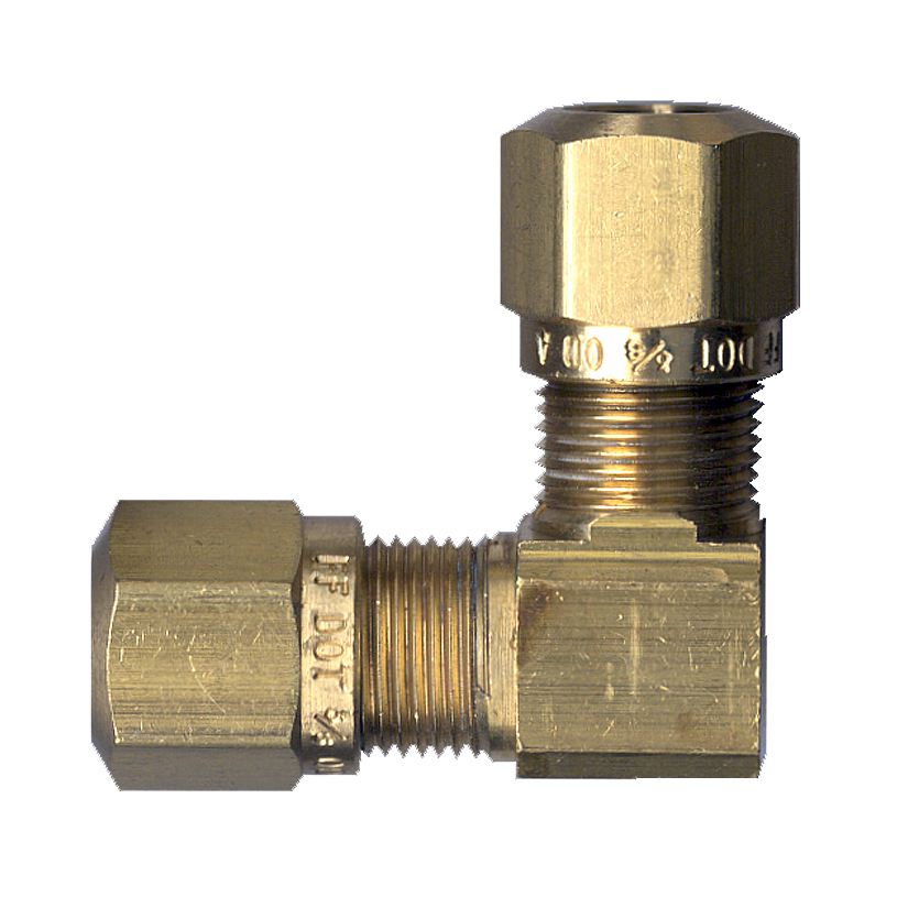 3/8" Brass DOT Poly Line Compression 90° Elbow  1465-6
