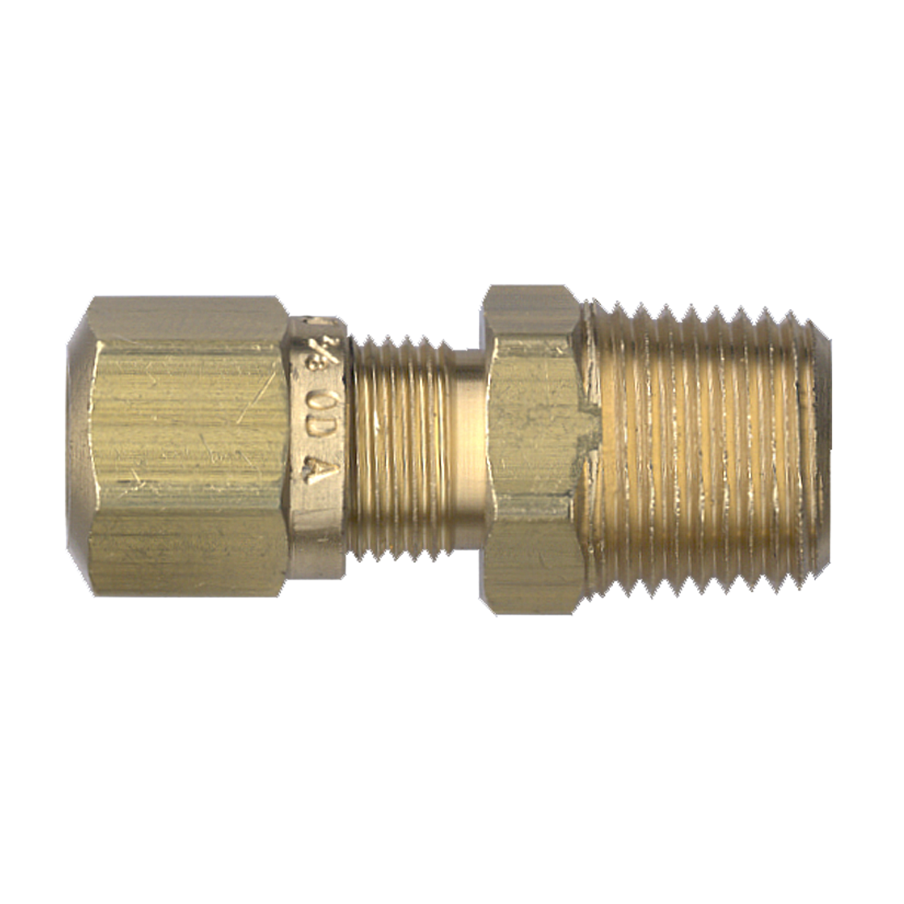 3/4 x 1/2" Brass DOT Poly Line Compression - Male NPT Connector  1468-12D