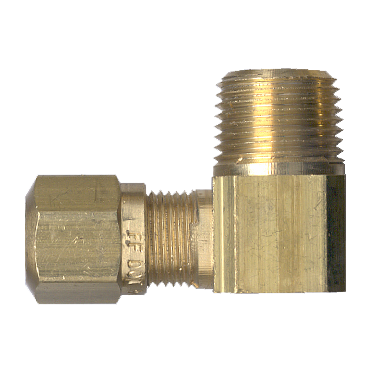 3/8 x 1/8" Brass DOT Poly Line Compression - Male NPT 90° Elbow  1469-6A