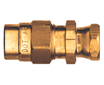3/8 x 3/8" Brass DOT Air Brake Hose Compression Nut/Sleeve/Coupler Swivel Assembly  1492SW-6C