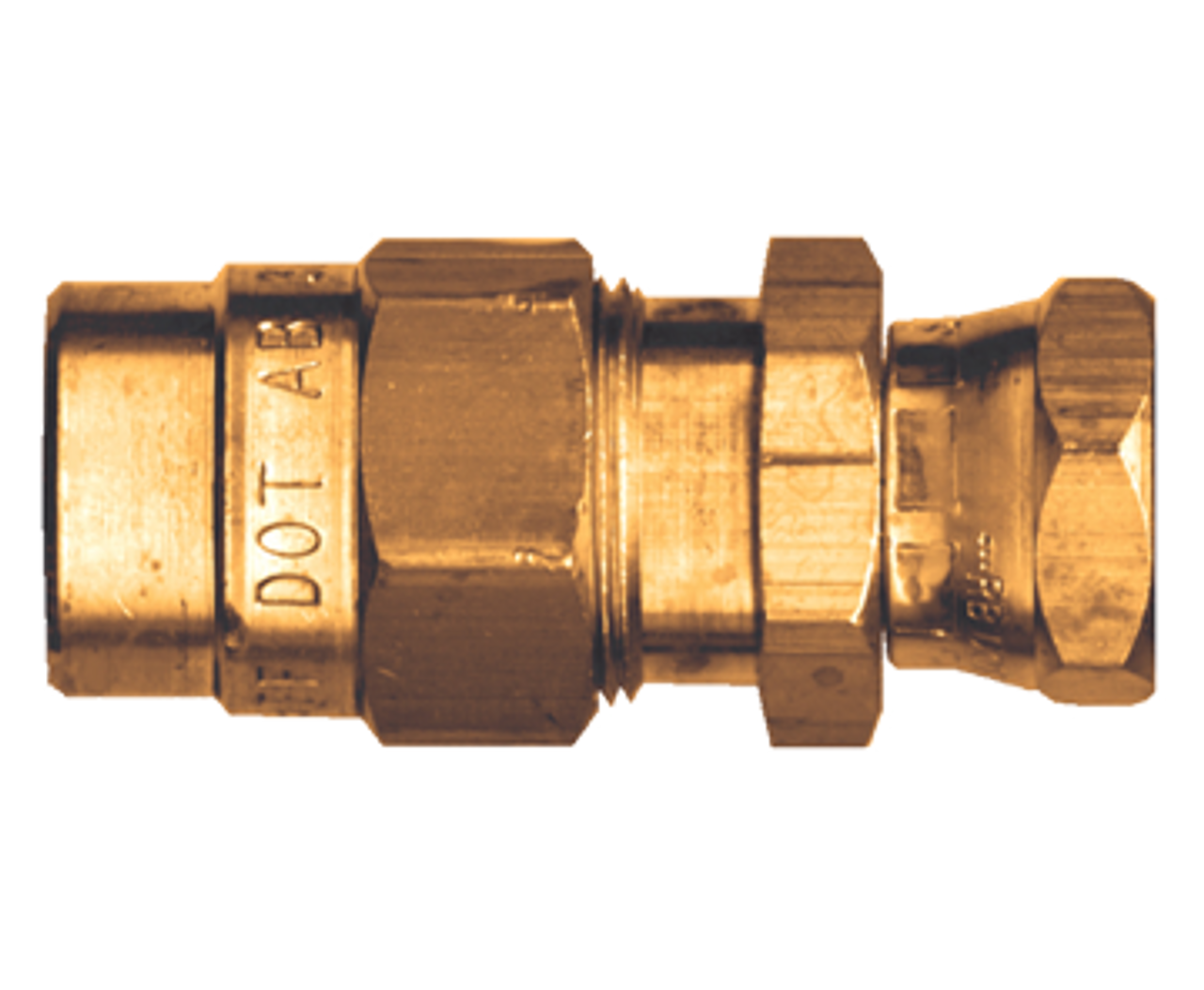 3/8 x 1/2" Brass DOT Air Brake Hose Compression Nut/Sleeve/Coupler Swivel Assembly  1492SW-6D