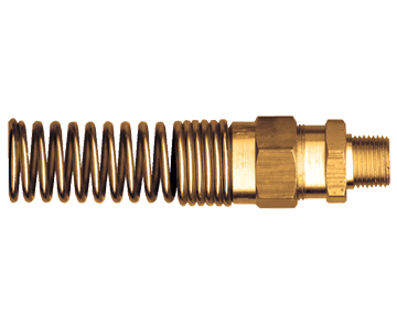 3/8 x 1/2" Brass DOT Air Brake Hose Compression Nut/Sleeve/Coupler Assembly w/Spring Guard  1493-6D