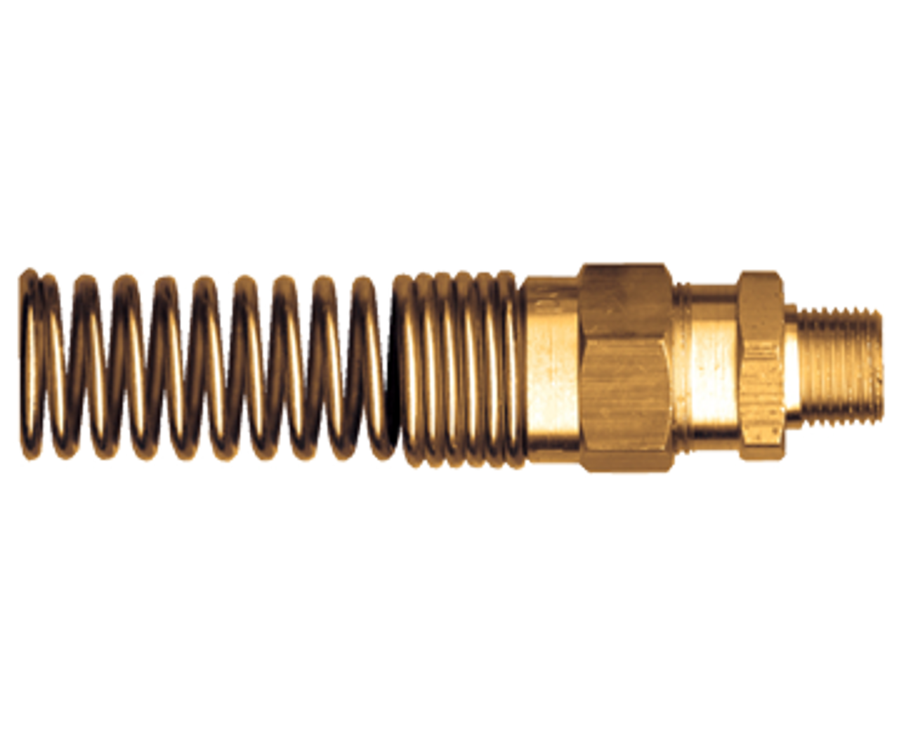 1/2 x 3/8" Brass DOT Air Brake Hose Compression Nut/Sleeve/Coupler Assembly w/Spring Guard  1493-8C