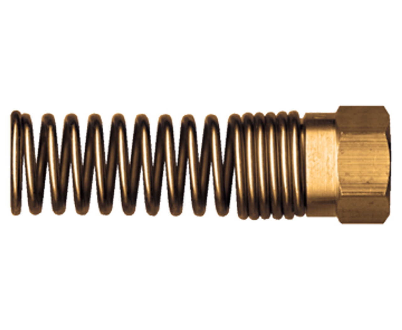 3/8" Brass DOT Air Brake Hose Compression Nut w/Spring Guard  1494-6