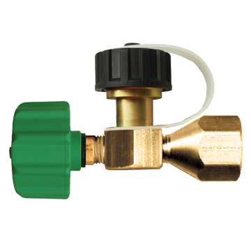 1-5/16" x 1"-20 x .885"-14 Green Nylon Female QCC1 - Brass Male Primus - Female POL (CGA510) Propane Branch Tee  2013