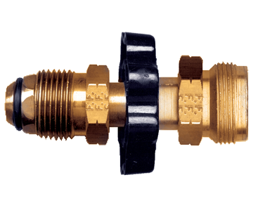 .885"-14 x 1"-20 Brass Male POL (CGA510) - Male Primus Propane Adapter w/Handwheel  2095