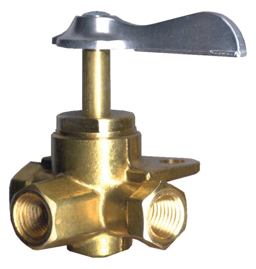 1/4" Brass Female NPT 3-Way Selector Valve w/Mount Bracket  2101-B
