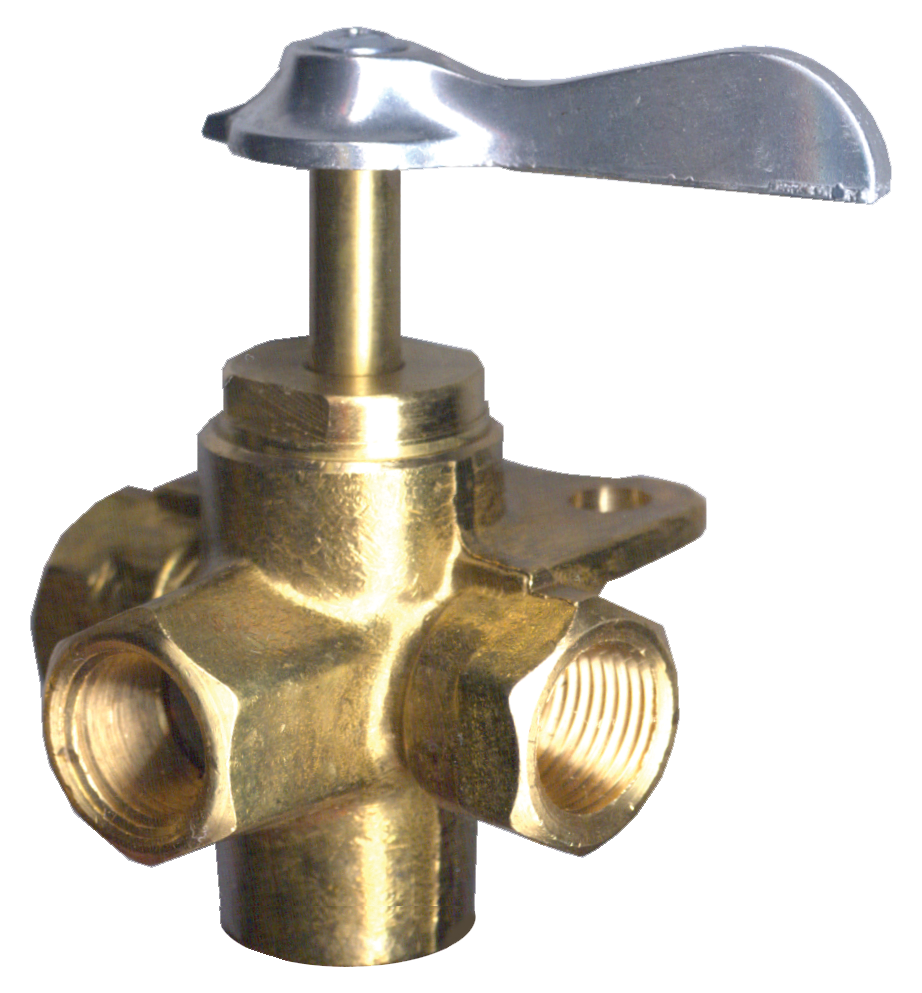 3/8" Brass Female NPT 4-Way Selector Valve w/Mount Bracket  2102-C