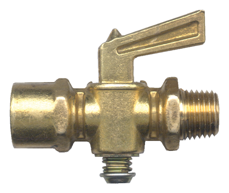 1/4 x 1/4" Brass Female NPT - Male NPT Shut Off Cock  2120-B