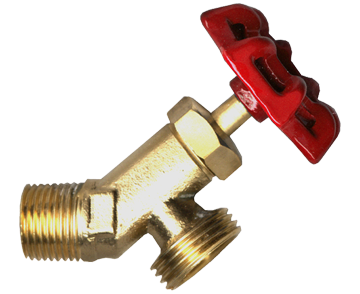 3/4"-11.5 x 1/2" Brass Male Water Hose - Male NPT 45° Water Valve  224-D