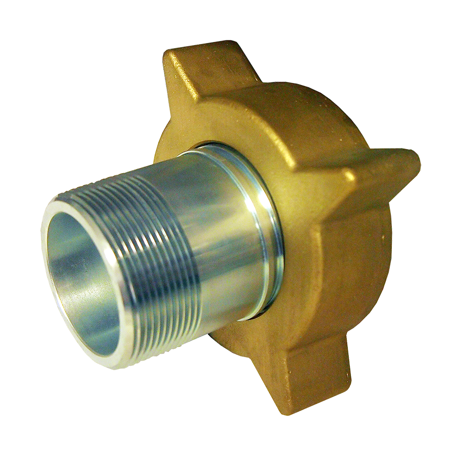 3-1/4 x 2" Brass/Steel Female ACME - Male NPT Propane Filler Coupling  2330