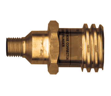 1-5/16" (F..885"-14) x 1/4" Brass Male QCC1/Female POL (CGA510) - Male NPT Propane Adapter  2399