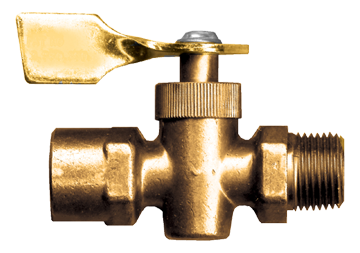 1/4" Brass Female NPT - Male NPT Closed Bottom Shut-Off Cock  5120-B