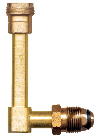 .885"-14 x 1"-20 Brass Male POL (CGA510) - Male Primus 90° Elbow  8815