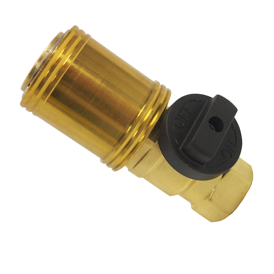 1/2" Brass Female Quick Disconnect Natural Gas Coupler w/Valve   ACM-BVQD-50