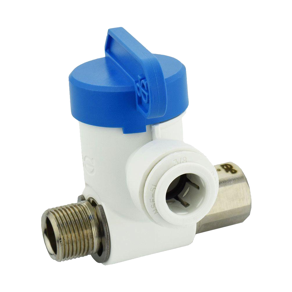 3/8 x 3/8 x 1/4" JG® White Polypropylene Compression Thread Cold Water Supply Angle Stop Valve  ASVPP1LF