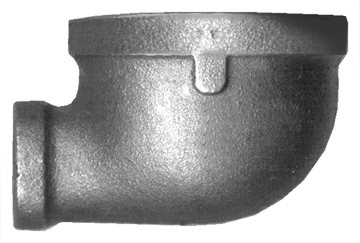 1 x 1/2" Sch. 40 Black Iron Female NPT 90° Reducing Elbow  BI-100-HD