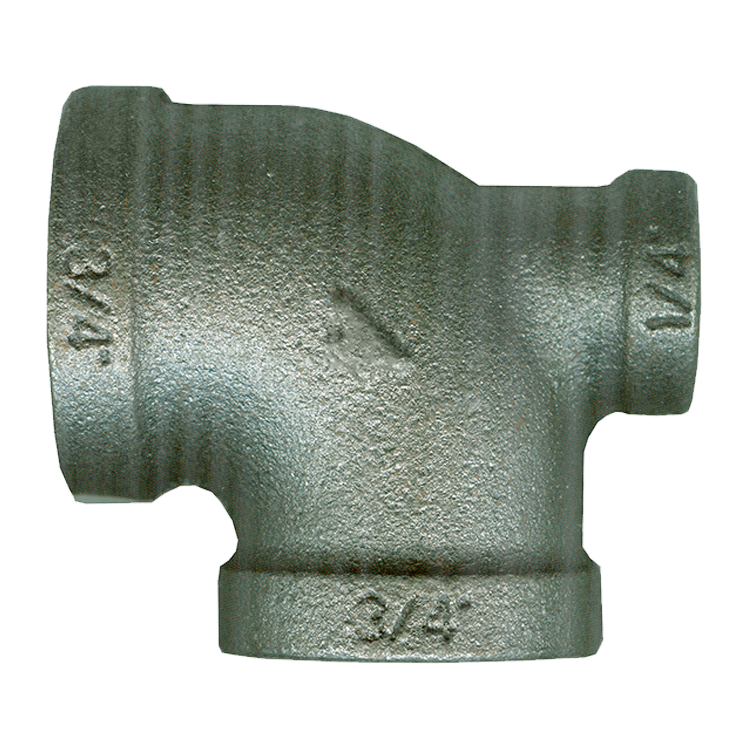 1 x 1/2 x 1" Sch. 40 Black Iron Female NPT Reducing Tee  BI-101-HDH