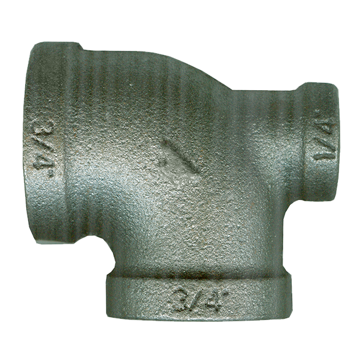 1 x 3/4 x 1/2" Sch. 40 Black Iron Female NPT Reducing Tee  BI-101-HED