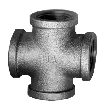 3/8" Sch. 40 Black Iron Female NPT Cross  BI-102-C