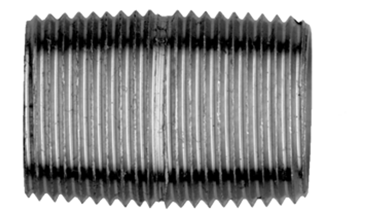 3/8" Sch. 40 Black Iron Male NPT Close Nipple  BI-112-C