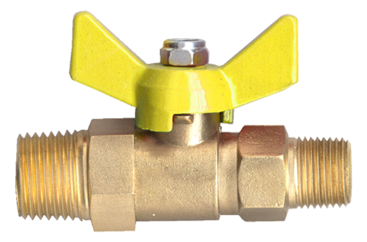 1/2 x 3/8" Brass 200 PSI Male NPT - Male NPT Utility Valve  BV1122-DC