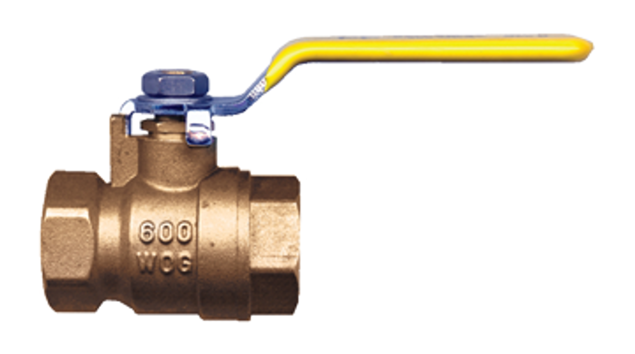 1/2" Forged Brass 600 PSI Female NPT Ball Valve w/Stainless Handle  BV4103-D-SSH