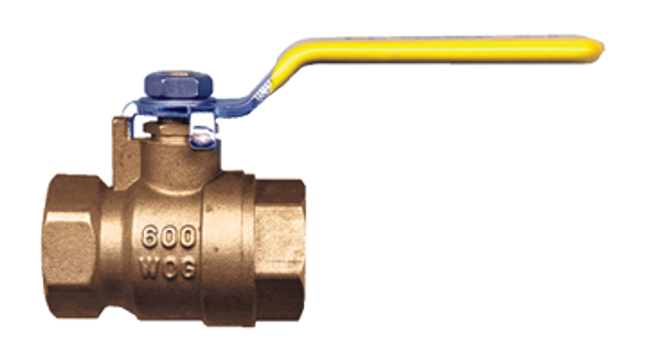 1" Forged Brass 600 PSI Female NPT Ball Valve w/Stainless Handle  BV4103-H-SSH