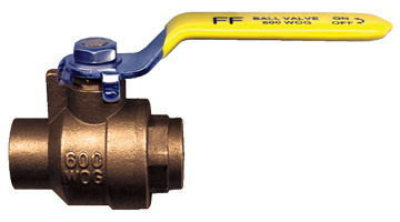 1-1/8" O.D. Tube Forged Brass 200 PSI Female Sweat-On Fuel Oil Ball Valve  BVC4103-18