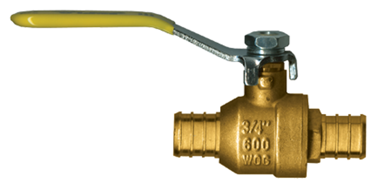 1/2 x 1/2" Forged Brass 400 PSI Male PEX Hose Barb Ball Valve  BVPEX2129-10