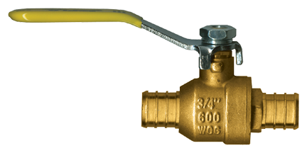 3/4 x 3/4" Forged Brass 400 PSI Male PEX Hose Barb Ball Valve  BVPEX2129-14