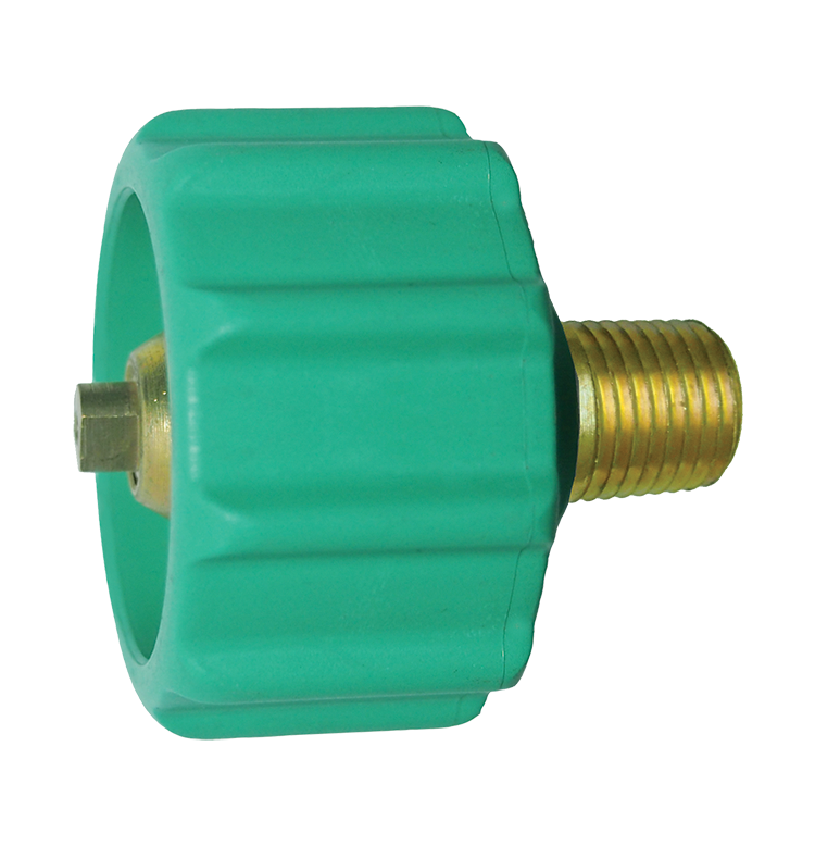 Green Nylon Female QCC1 - Brass Male NPT Tailpiece - 200,000 BTU  GR-1B-200
