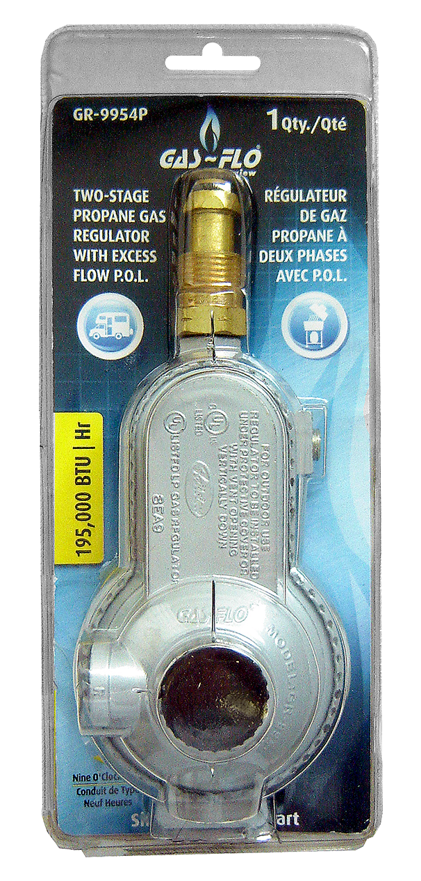 Compact Low Pressure Two Stage Propane Regulator w/Excess Flow POL  GR-9954