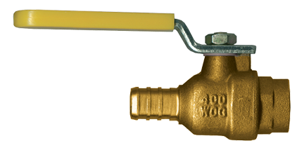 1/2" Lead Free Forged  Brass 400 PSI Male PEX Hose Barb - Female Sweat-On Ball Valve  LF-BVPEX2126SW-10