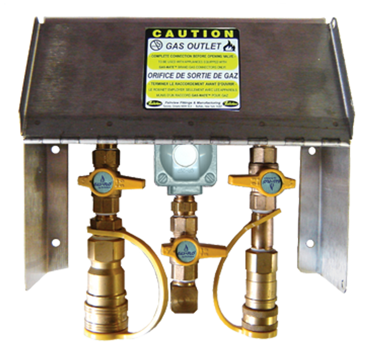 3/8 x 1/2" GAS-FLO® Stainless Steel Natural Gas/Propane Dual Outlet Box w/QDC  NGO-5-2LB