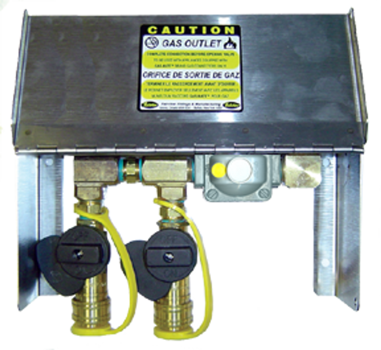 3/8" GAS-FLO® Stainless Steel Natural Gas/Propane Dual Outlet Box w/QDC  NG-OUTLET-2LB-DUAL-L