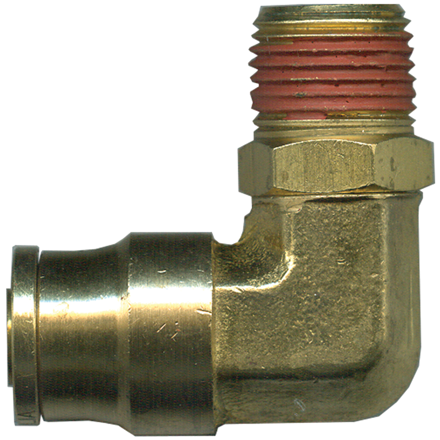 1/4 x 1/4" Brass DOT Push-To-Connect - Male NPT Swivel 90° Elbow  PC1469SW-4B