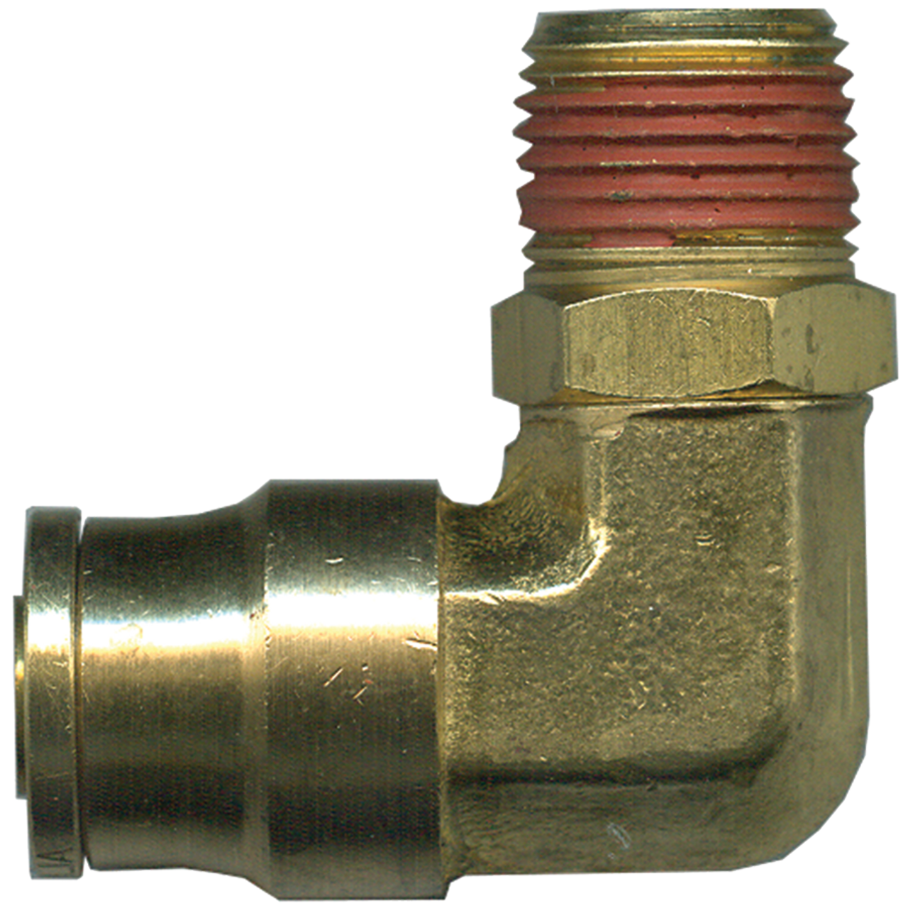 3/8 x 1/8" Brass DOT Push-To-Connect - Male NPT Swivel 90° Elbow  PC1469SW-6A