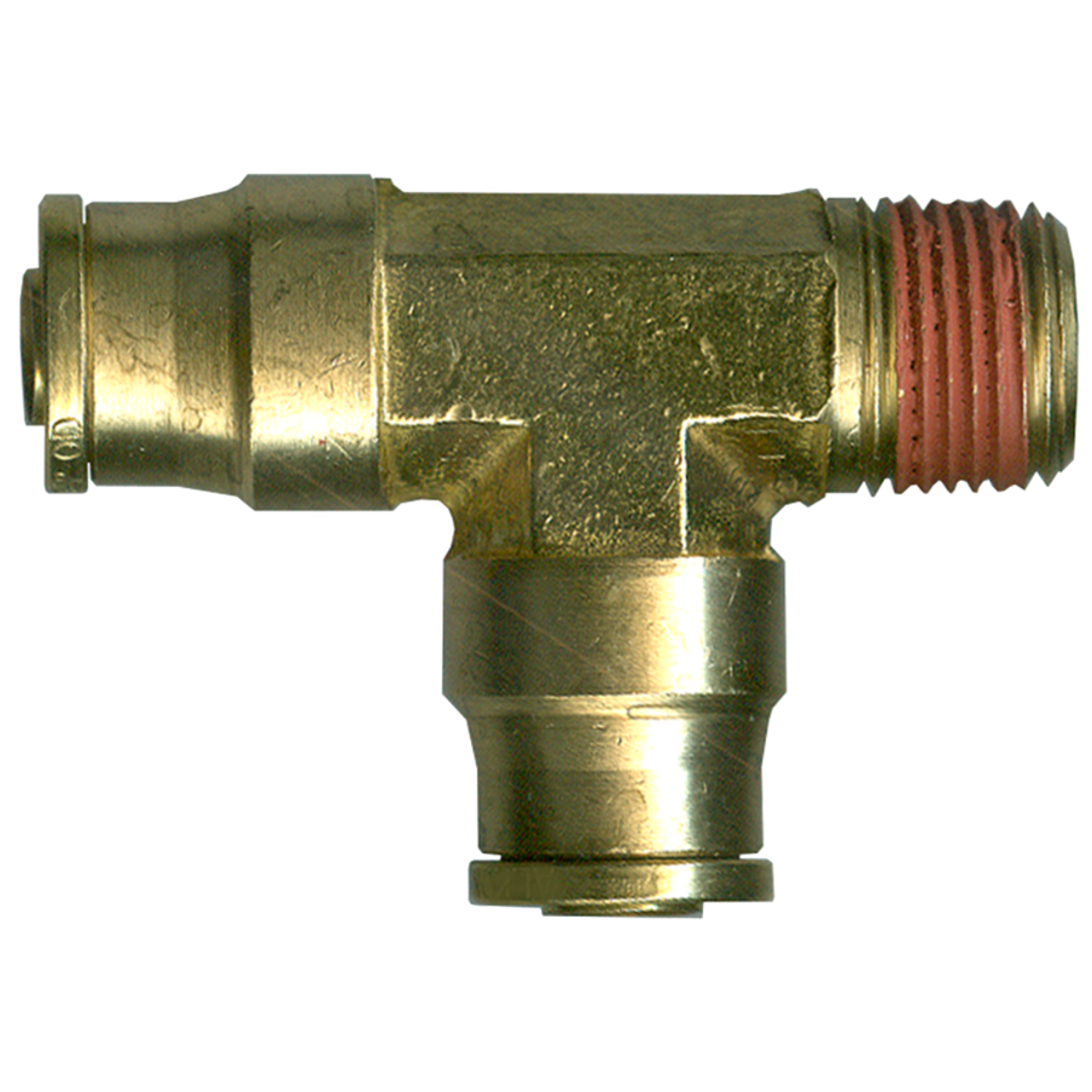 1/4 x 1/8 x 1/4" Brass DOT Push-To-Connect - Male NPT - Push-To-Connect Tee  PC1471-4A