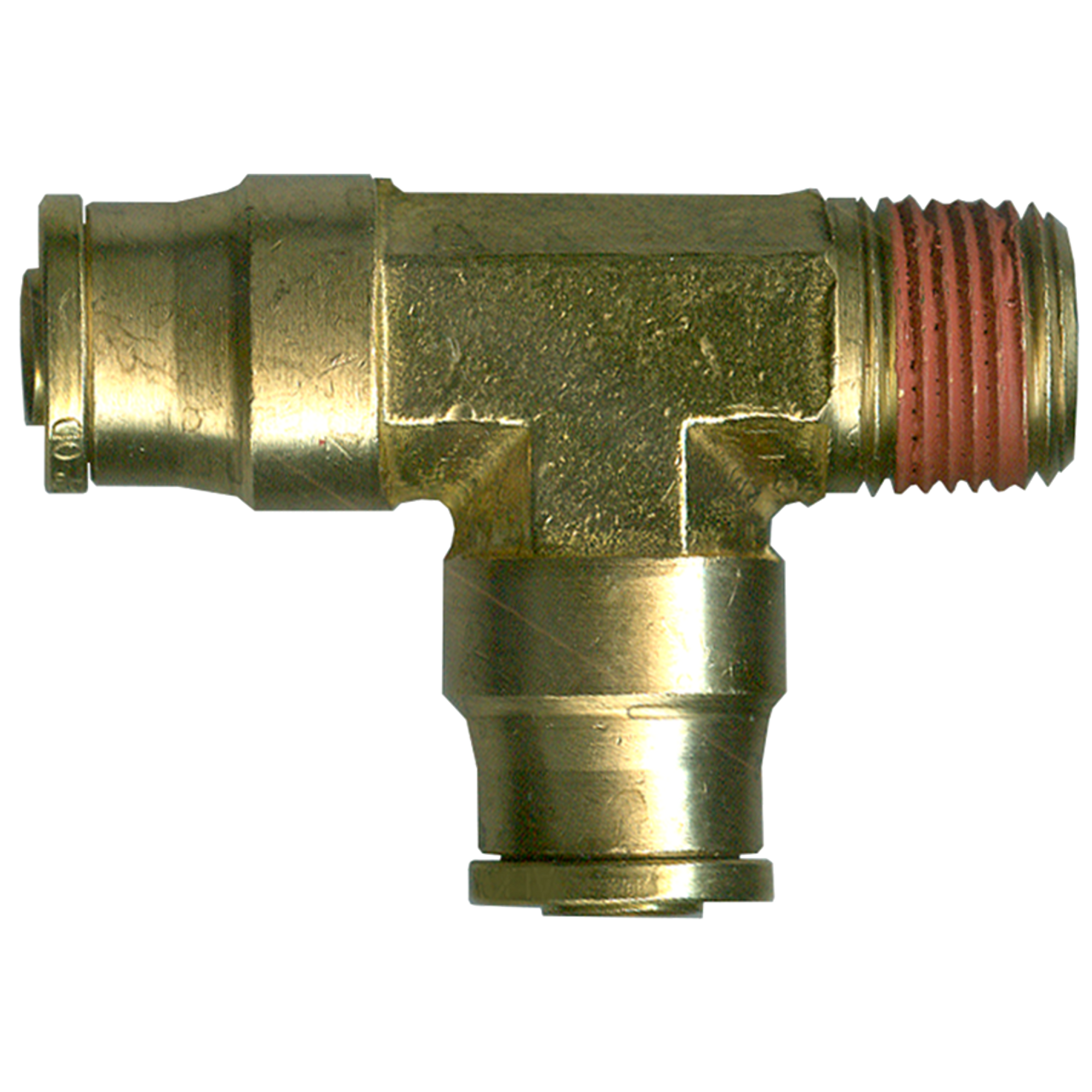 1/4 x 1/4 x 1/4" Brass DOT Push-To-Connect - Male NPT - Push-To-Connect Tee  PC1471-4B