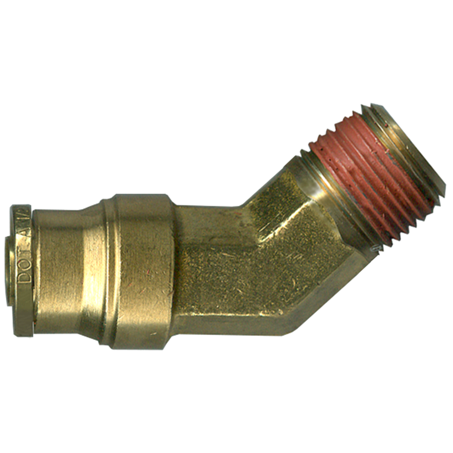 1/2 x 1/4" Brass DOT Push-To-Connect - Male NPT 45° Elbow  PC1474-8B