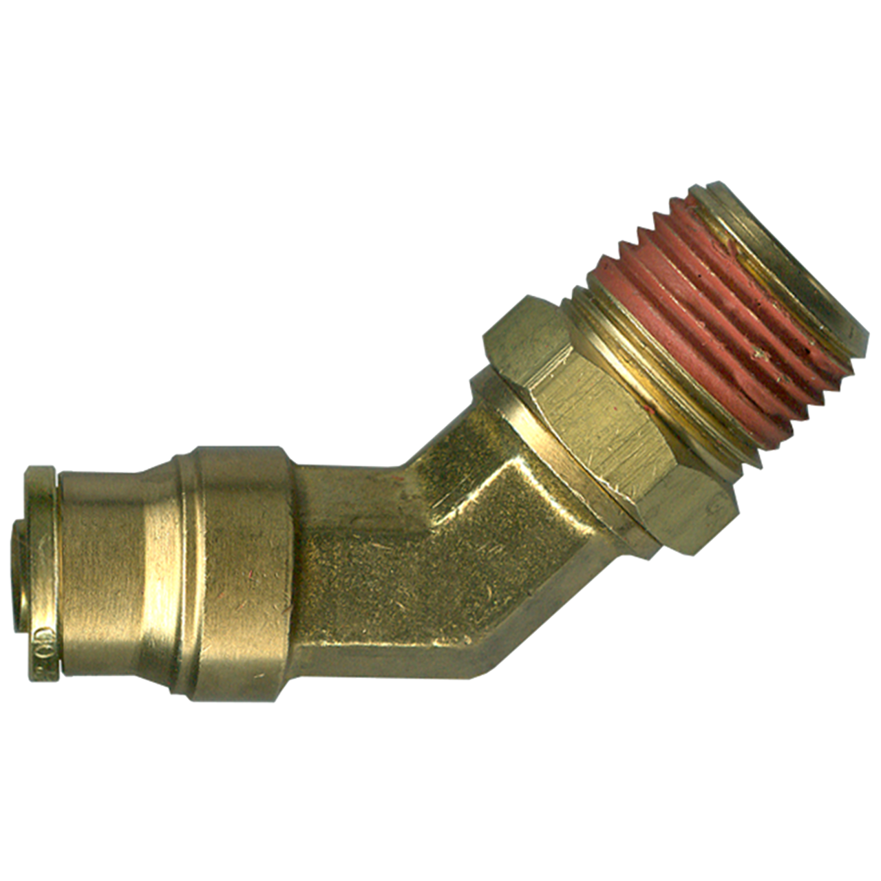 5/8 x 1/2" Brass DOT Push-To-Connect - Male NPT Swivel 45° Elbow  PC1474SW-10D