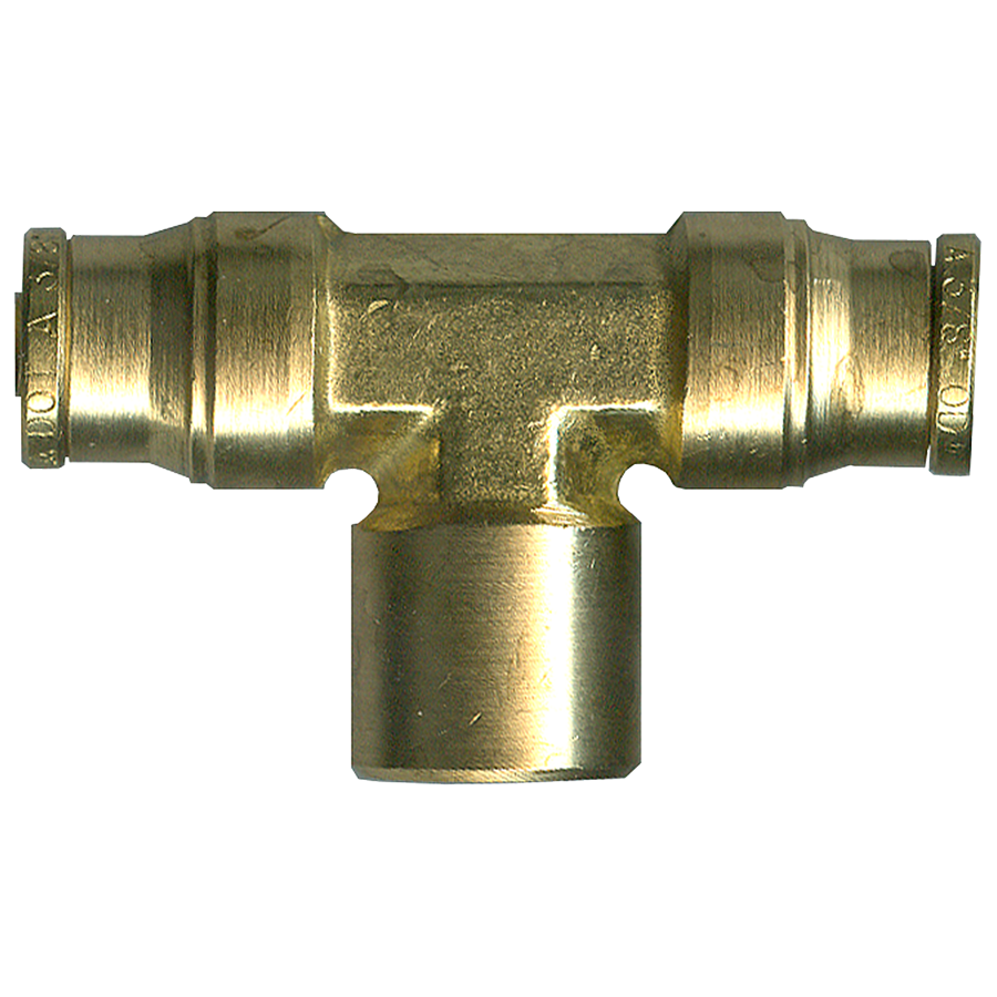 1/4 x 1/4 x 1/8" Brass DOT Push-To-Connect - Push-To-Connect - Female NPT Tee  PC1478-4A