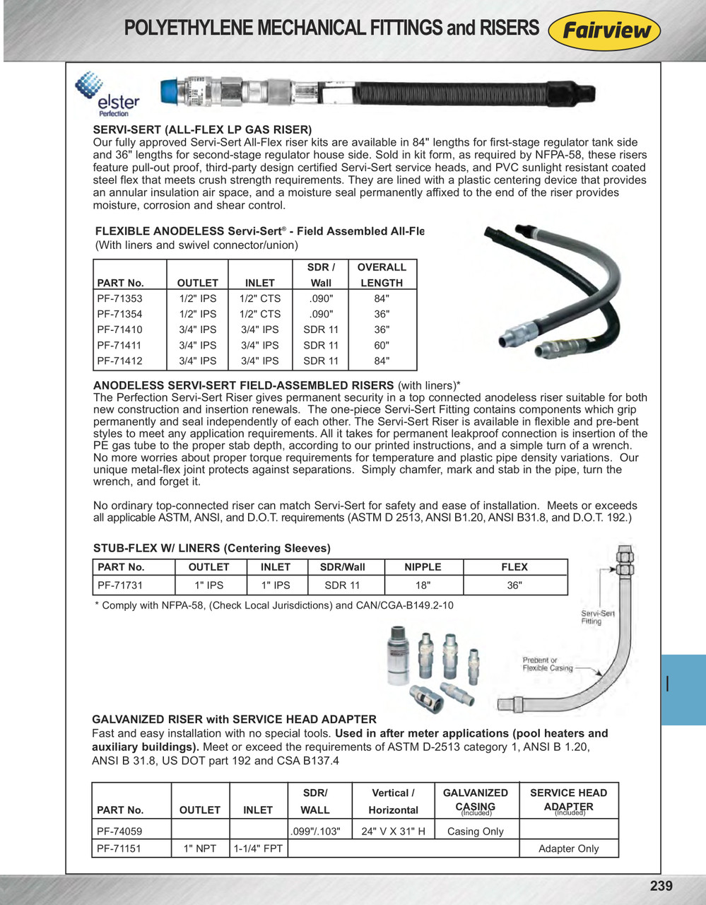 1 x 1 x 36" Honeywell® Stub-Flex IPS Natural Gas Flex Riser  PF-71731