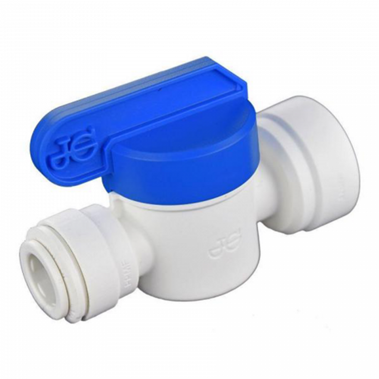 1/2 x 3/8" JG® White Polypropylene Push-To-Connect - Female NPT Shut Off Valve  PPSV451223W