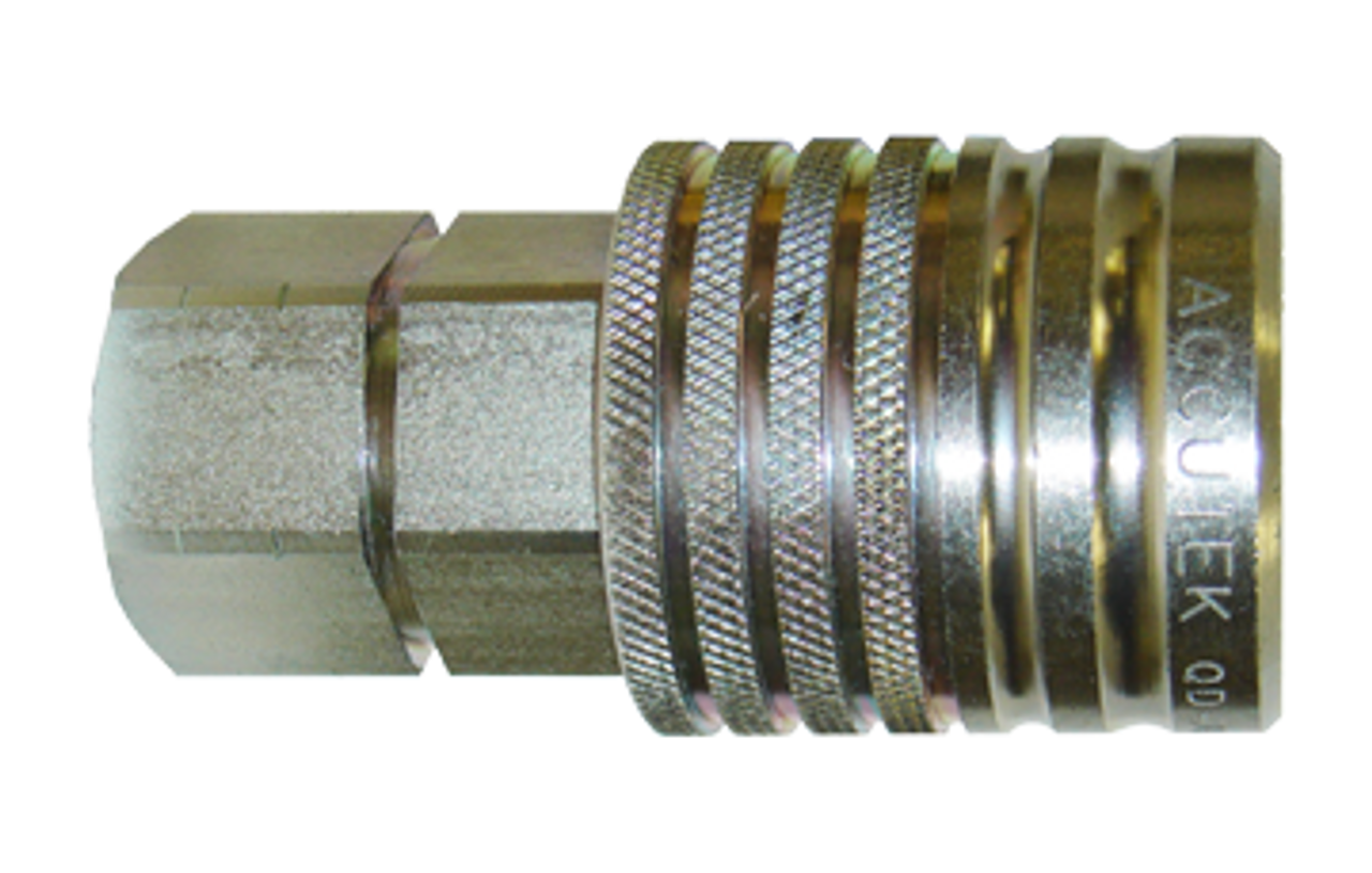 3/4 x 3/4" Steel Pioneer Agricultural Hydraulic Q/D Coupler - Female NPT  QD-AGC12-12F