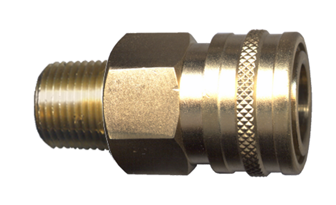 1/4 x 1/4" Brass Pressure Washer Q/D Coupler - Male NPT  QD-BSTC4-4M